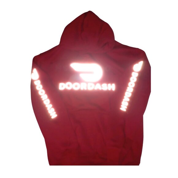 Reflective DoorDash Delivery Driver Hoodie Red Door Dash - Picture 10 of 15